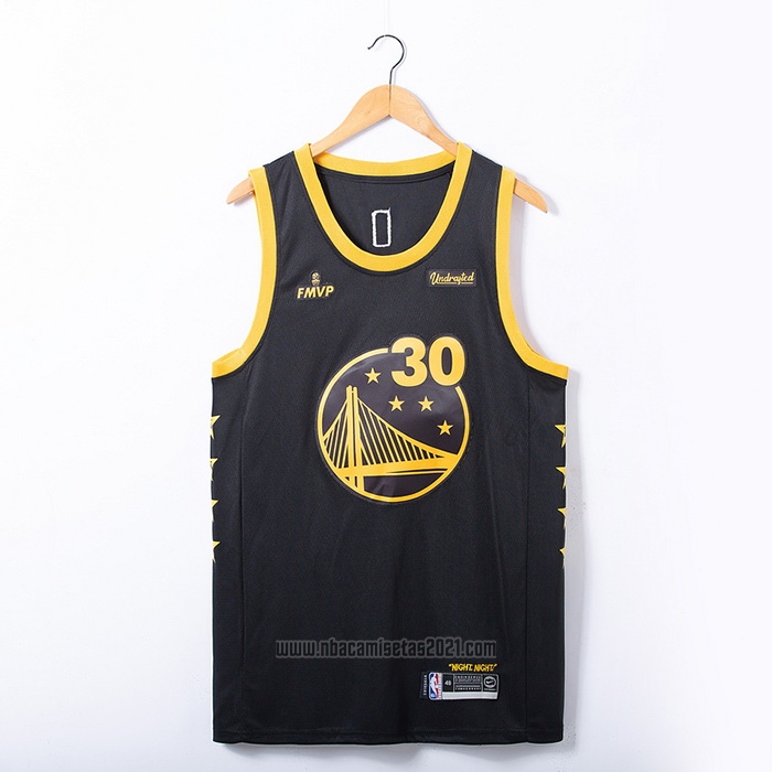 Camiseta Golden State Warriors Stephen Curry #30 FMVP 2022 Negro